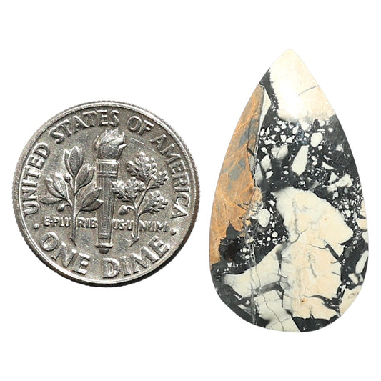 Natural Maligano Jasper 15x26.8x4 mm Pear Shape Polished Gemstone LS99-09933