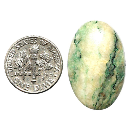 Natural Green Mariposite 17.5x27.2x5 mm Oval Shape Polished Gemstone LS99-09943