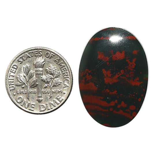 Natural Blood Stone 18.3x26.4x3.5 mm Oval Shape Polished Gemstone LS99-09948
