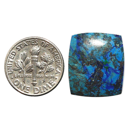 Natural Azurite Chrysocolla 16.7x19.2x4.4 mm Cushion Shape Polished Gemstone LS99-09950