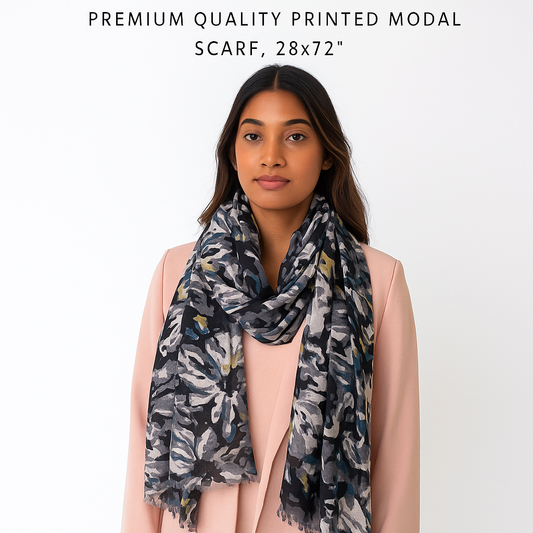 Premium Soft Quality Modal Scarf Floral Print Lightweight Wraps MMD402