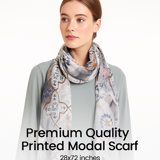 Premium Soft Quality Modal Scarf Screen Print Lightweight Wraps MMD416