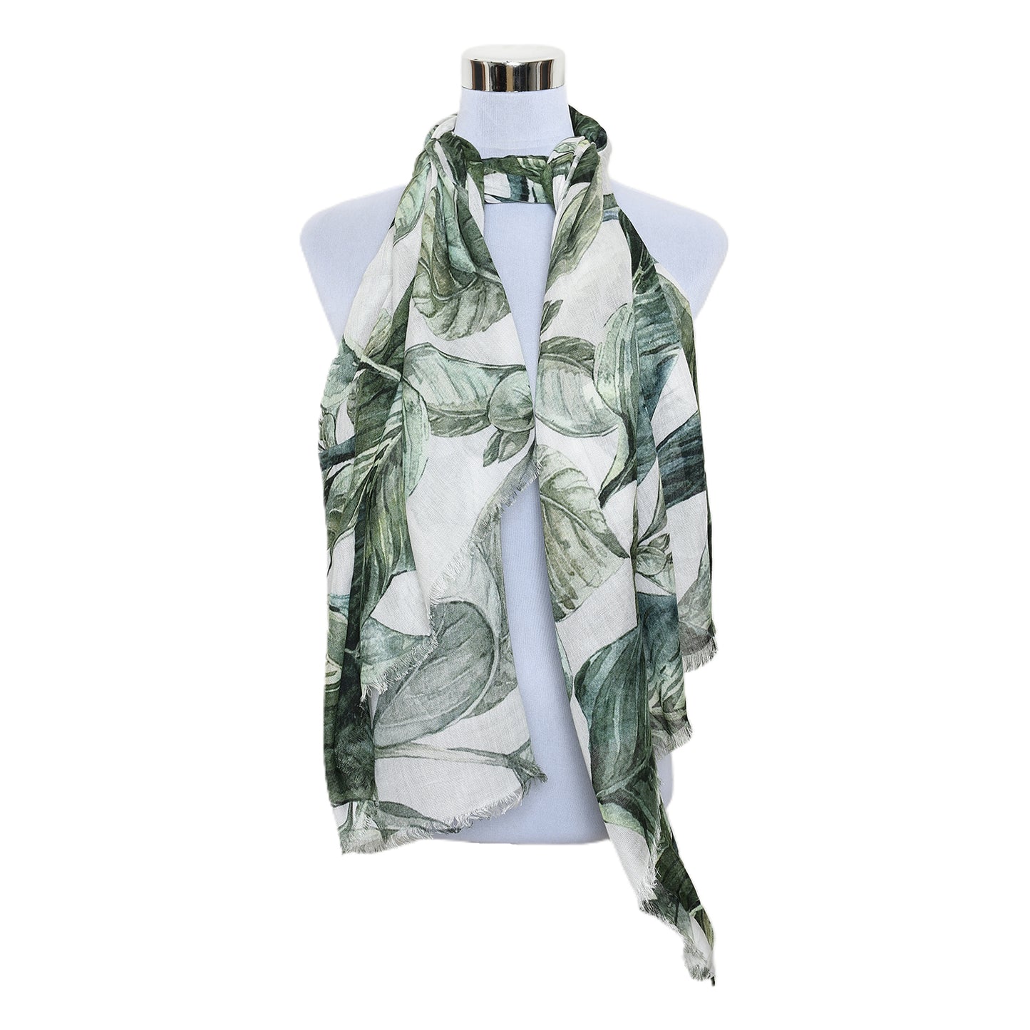 Premium Quality Leaf Printed Modal Scarf Screen Lightweight Wraps MMD418