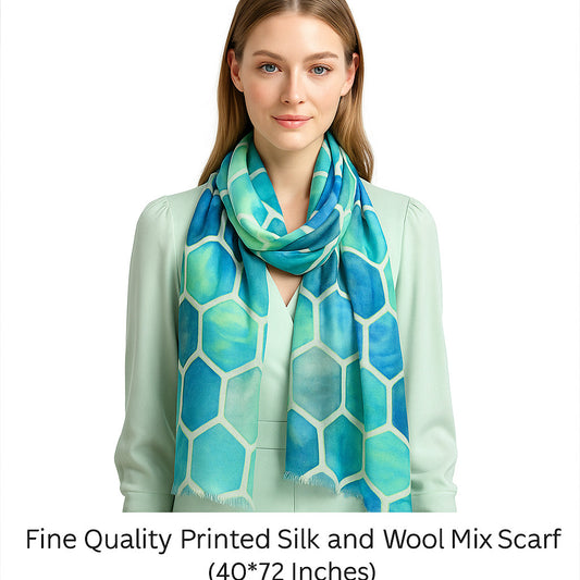 Womens Silk 15% Wool Scarf Lightweight Wraps MSW109