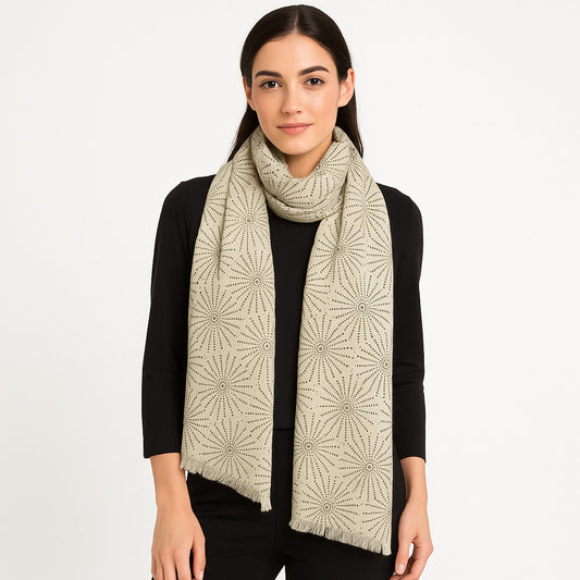 Premium & Soft Quality Printed Scarf Cashmere Wool Lightweight MWL301