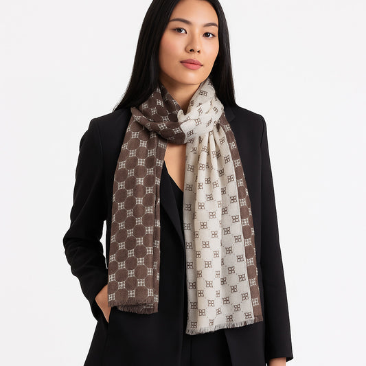 Premium & Soft Quality Printed Scarf Cashmere Wool Lightweight MWL308