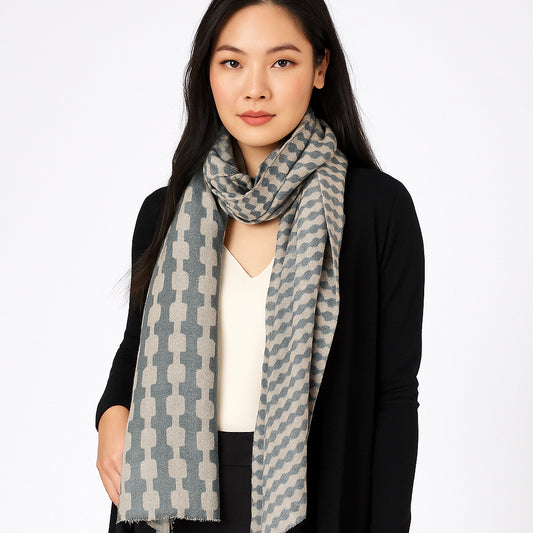 Premium & Soft Quality Printed Scarf Cashmere Wool Lightweight MWL313