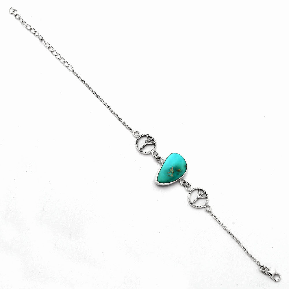 Tree Of Life - Natural Rare Turquoise Nevada Aztec Mt Bracelet B-1005 SDB1951
