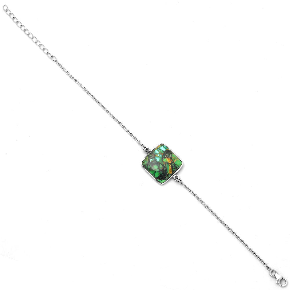 Natural Green Matrix Turquoise Bracelet B-1023 SDB2266