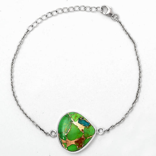 Blue Turquoise In Green Mohave - USA Bracelet B-1023 SDB2737