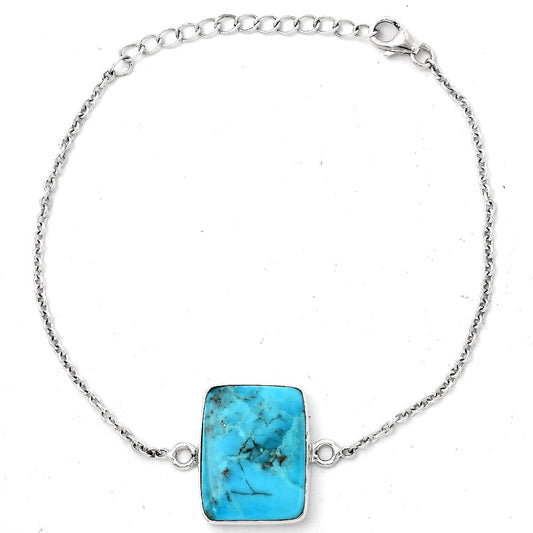 Natural Kingman Turquoise With Pyrite Bracelet B-1023 SDB2895