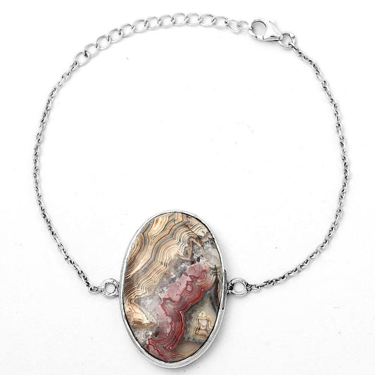 Natural Laguna Lace Agate - Mexican Bracelet B-1023 SDB2962