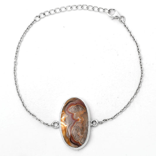Natural Laguna Lace Agate - Mexican Bracelet B-1023 SDB3048