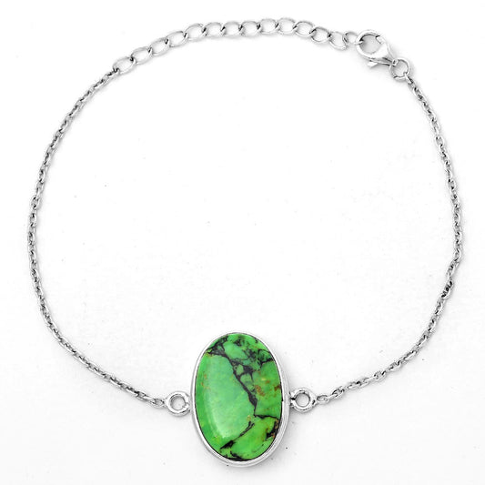 Natural Green Matrix Turquoise Bracelet B-1023 SDB3061