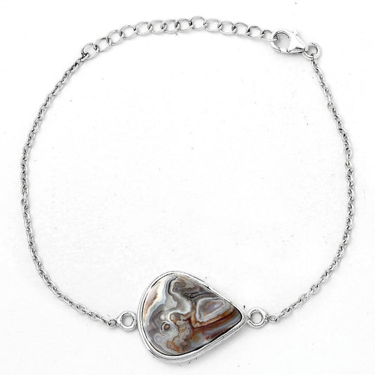 Natural Laguna Lace Agate - Mexican Bracelet B-1023 SDB3102