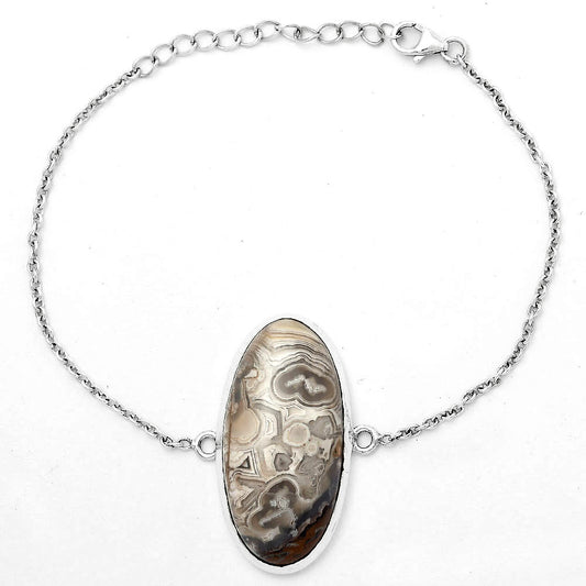 Natural Laguna Lace Agate - Mexican Bracelet B-1023 SDB3162