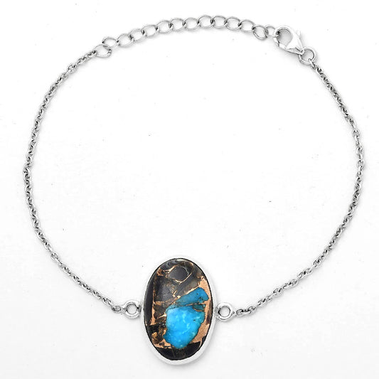 Natural Shell In Black Blue Turquoise Bracelet B-1023 SDB3261