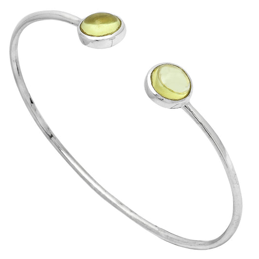 Natural Lemon Quartz Cab Cuff Bangle Bracelet B-1004 SDB3600