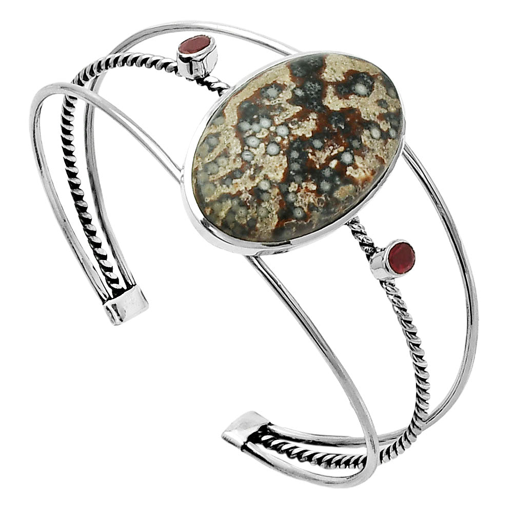 Natural Viper Skin Jasper Cuff Bangle Bracelet B-1011 SDB4338