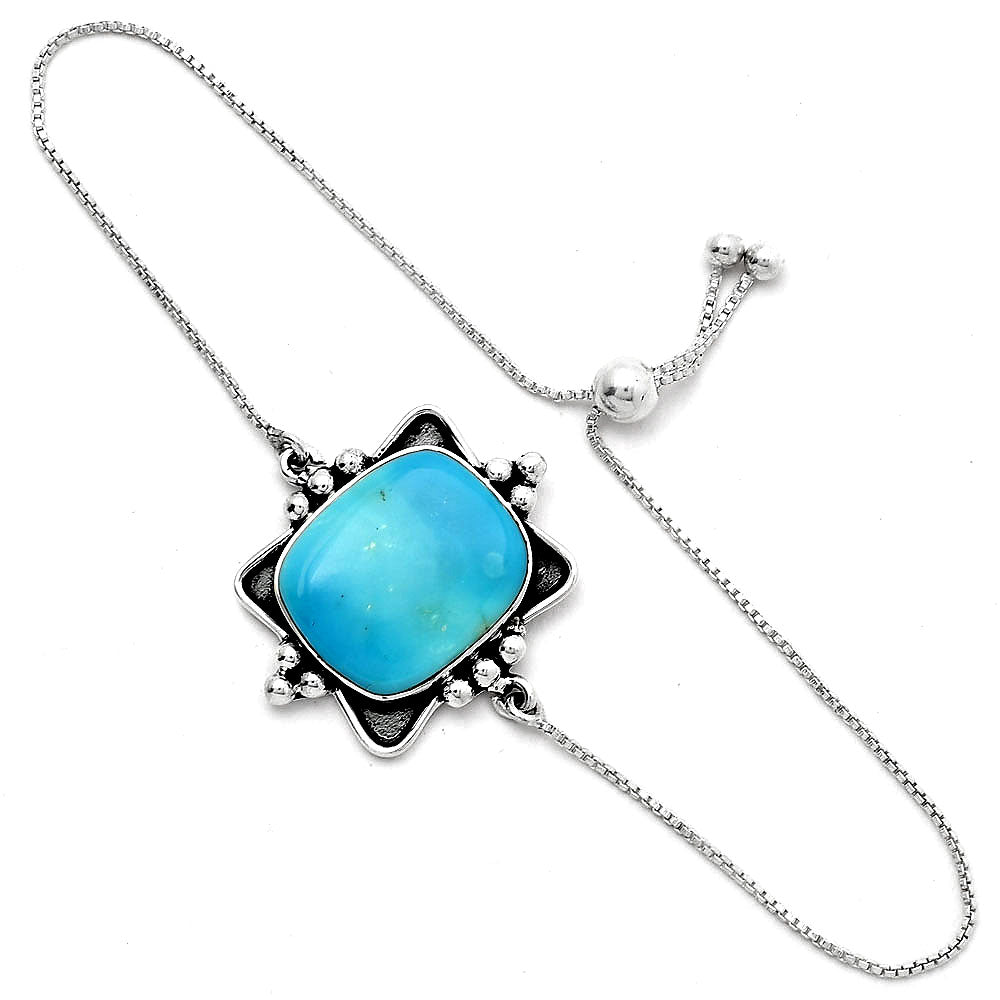 Adjustablue Slider - Rare Turquoise Nevada Aztec Mt Bracelet B-1022 SDB4527