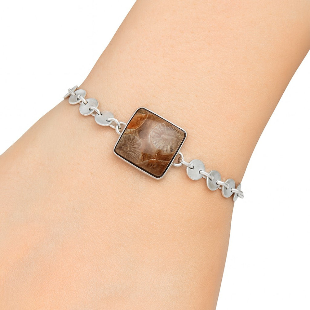 Natural Flower Fossil Coral Bracelet B-1044 SDB4772