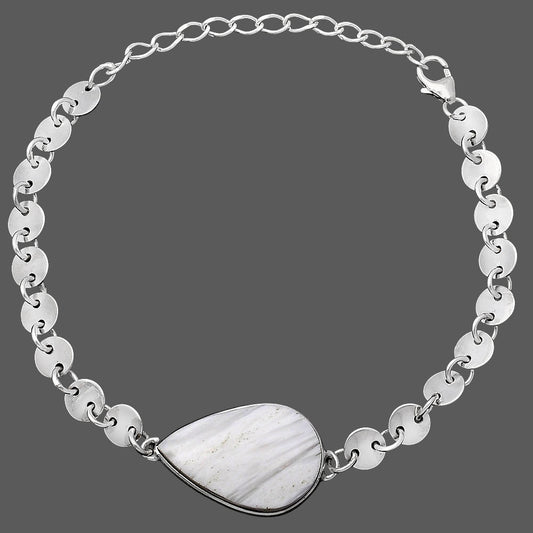 Natural White Scolecite Bracelet B-1044 SDB4781
