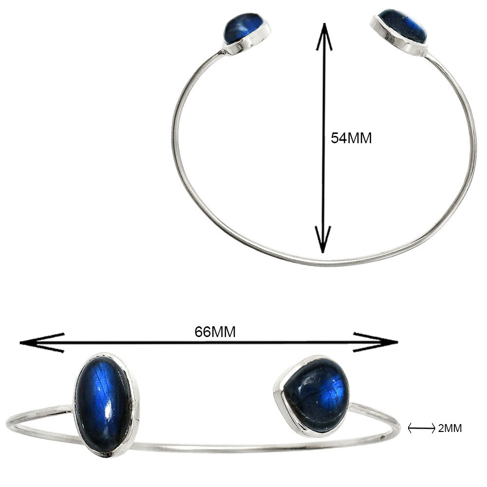 Blue Fire Labradorite Cuff Bangle Bracelet B-1004 SDB4998