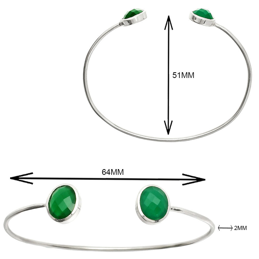 Green Onyx Checker Cuff Bangle Bracelet B-1004 SDB5013