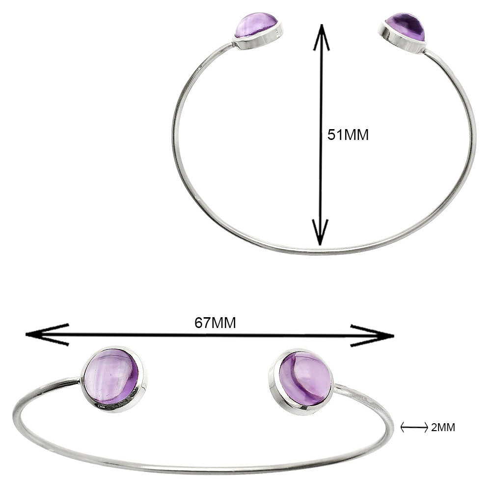 Amethyst Cab - Brazil Cuff Bangle Bracelet B-1004 SDB5016
