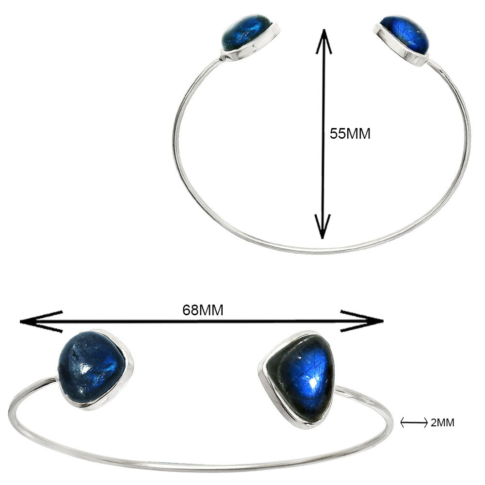 Blue Fire Labradorite Cuff Bangle Bracelet B-1004 SDB5021