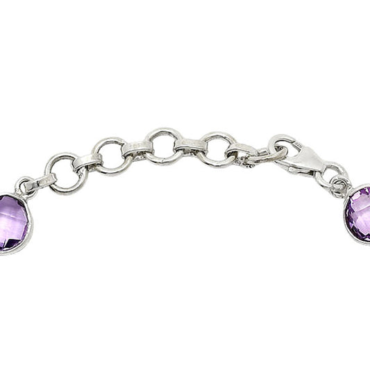 Amethyst Checker Briolette - Brazil Bracelet B-1001 SDB5023