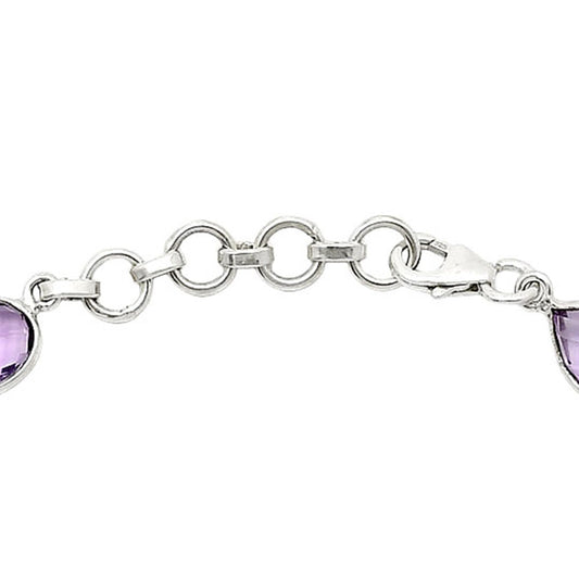 Amethyst Checker Briolette - Brazil Bracelet B-1001 SDB5026