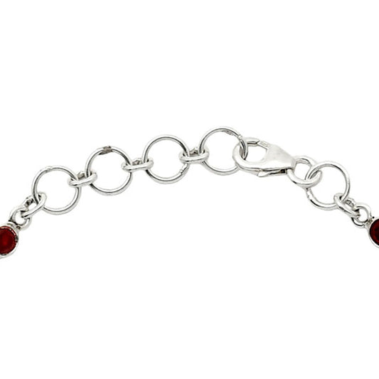 Amethyst Checker Briolette & Garnet Bracelet B-1006 SDB5065