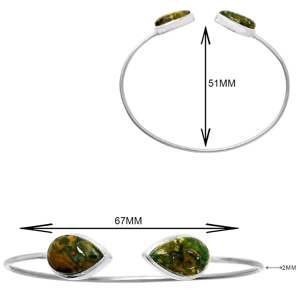 Rhyolite - Rainforest Jasper Cuff Bangle Bracelet B-1004 SDB5089