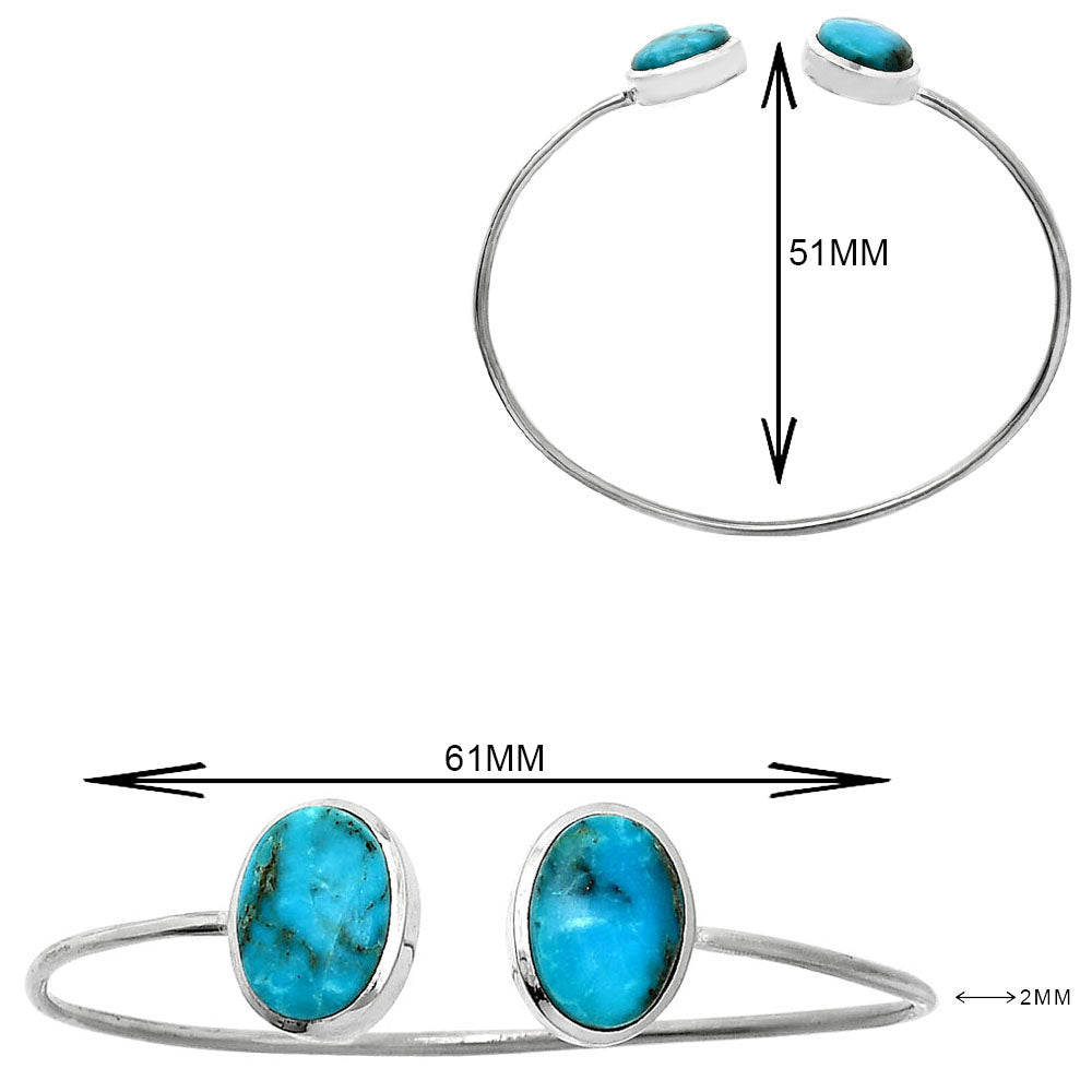 Natural Turquoise Morenci Mine Cuff Bangle Bracelet B-1004 SDB5102
