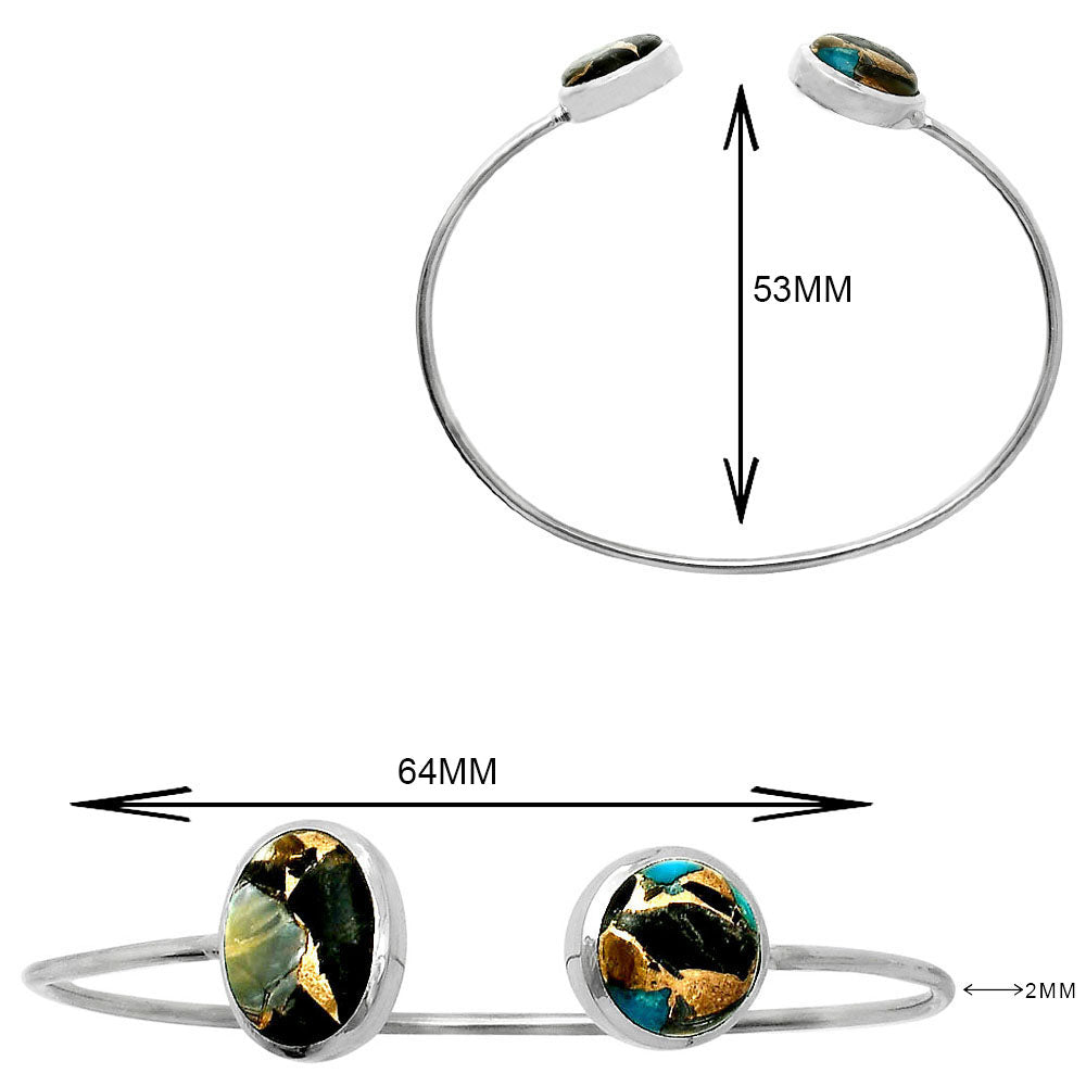 Shell In Black Blue Turquoise Cuff Bangle Bracelet B-1004 SDB5119