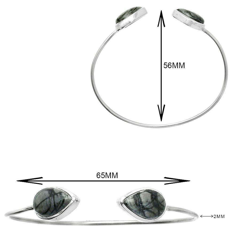 Natural Picasso Jasper Cuff Bangle Bracelet B-1004 SDB5127