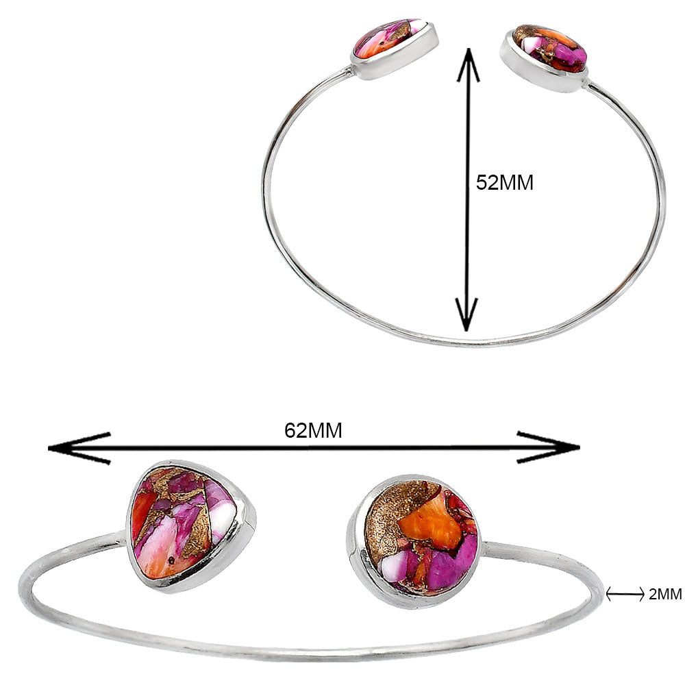Kingman Orange Dahlia Turquoise Cuff Bangle Bracelet B-1004 SDB5172