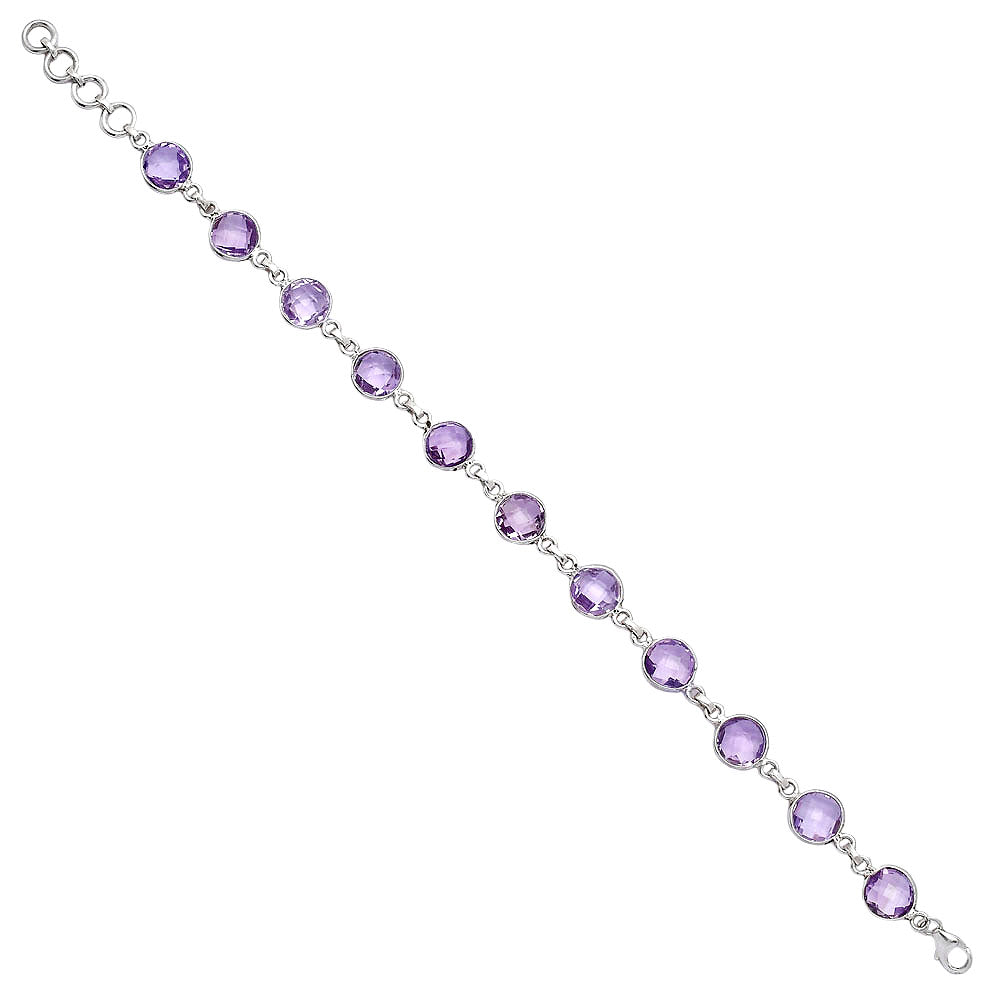 Amethyst Checker Briolette - Brazil Bracelet B-1001 SDB5282