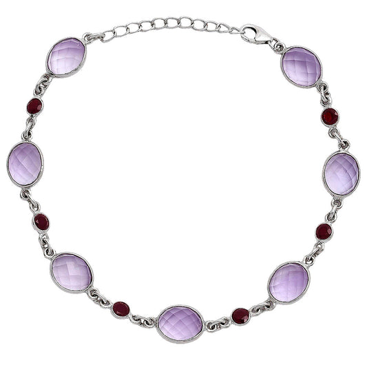 Amethyst Checker - Brazil & Garnet Bracelet B-1006 SDB5313