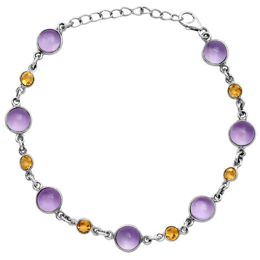 Amethyst Cab - Brazil & Citrine Bracelet B-1006 SDB5317