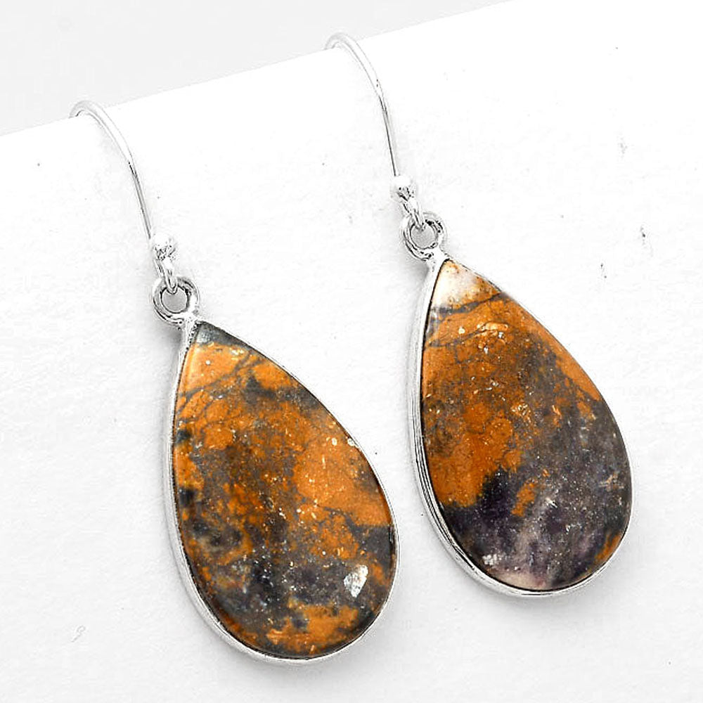 Natural Indian Blanket Jasper Earrings E-1001 SDE50414