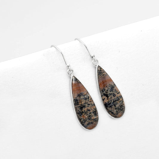 Natural Russian Honey Dendrite Opal Earrings E-1001 SDE50585