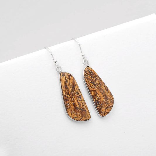 Natural Coquina Fossil Jasper India Earrings E-1001 SDE50860