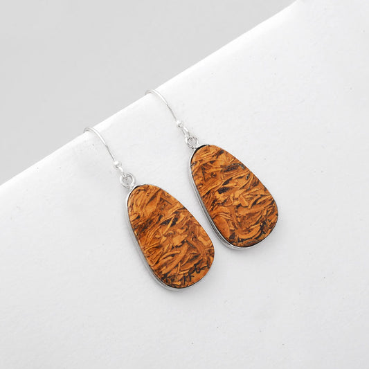 Natural Coquina Fossil Jasper India Earrings E-1001 SDE51102