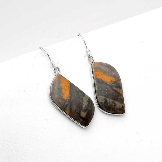 Natural Polygram Jasper Earrings E-1001 SDE51993