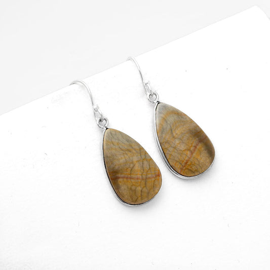 Natural Polygram Jasper Earrings E-1001 SDE52055