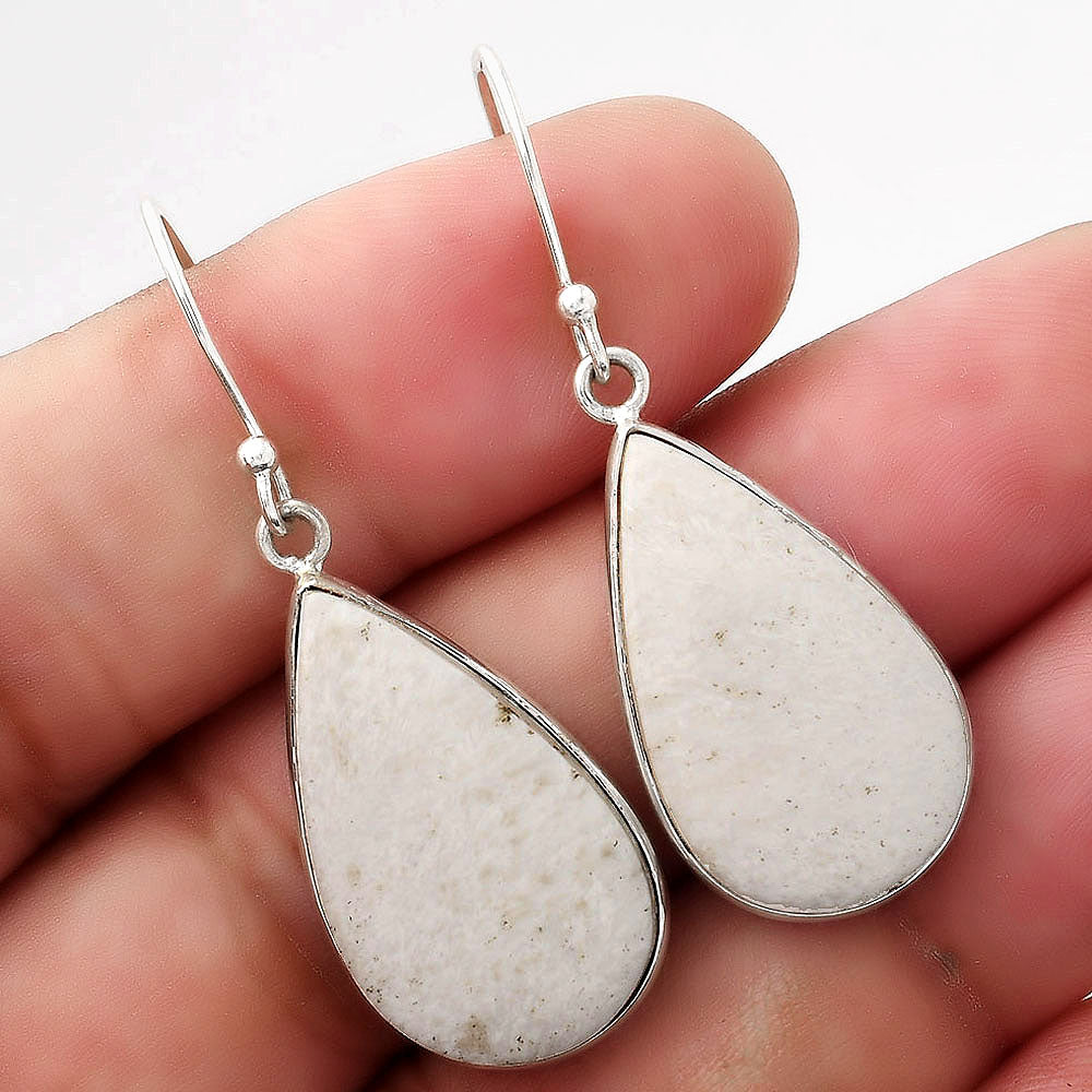 Natural White Scolecite Earrings E-1001 SDE52091
