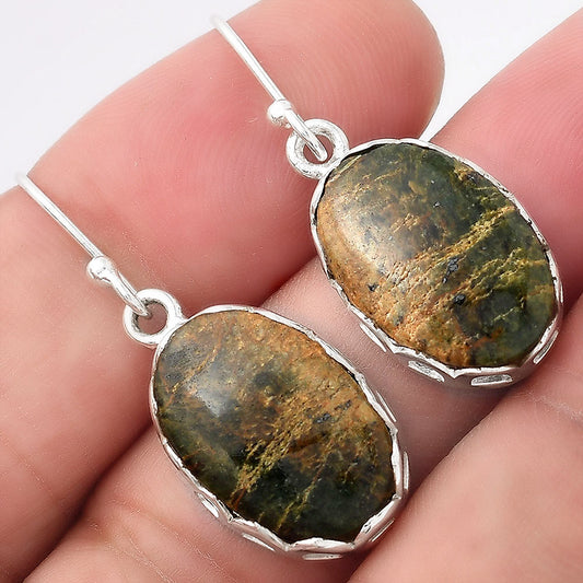 Natural Turkish Rainforest Chrysocolla Earrings E-1113 SDE52867