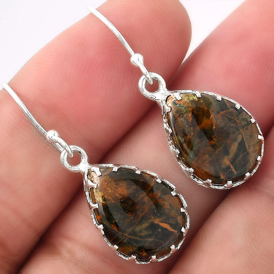 Natural Turkish Rainforest Chrysocolla Earrings E-1113 SDE52915